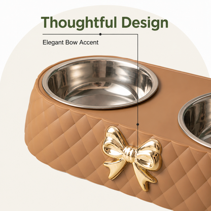 Ortekor Double Stainless Steel & Non-Slip Feeding Bowl