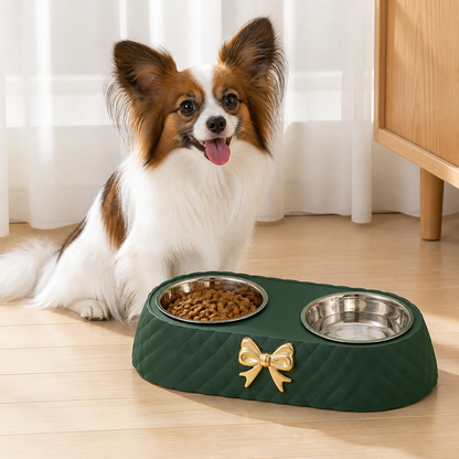 Ortekor Double Stainless Steel & Non-Slip Feeding Bowl