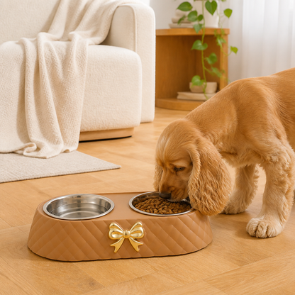 Ortekor Double Stainless Steel & Non-Slip Feeding Bowl