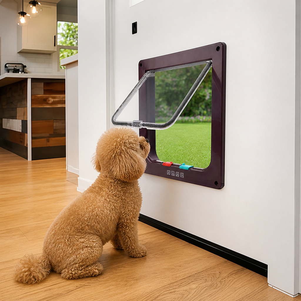 Ortekor Durable ABS & 4-Way Security Lock Pet Door (Door/Wall Mount)