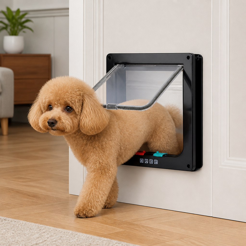 Ortekor Durable ABS Plastic & 4-Way Lock Cat & Small Dog Door