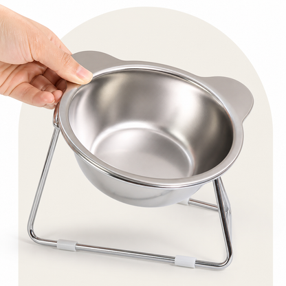 Ortekor Elevated 15° Tilt Stainless Steel Cat Bowl