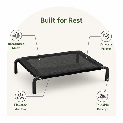 Ortekor Elevated Breathable Mesh Dog Bed (Foldable Canopy)