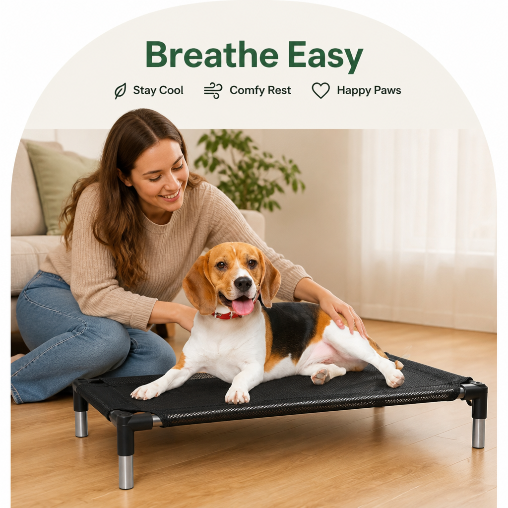 Ortekor Elevated Breathable Mesh Dog Bed (Guardrail)