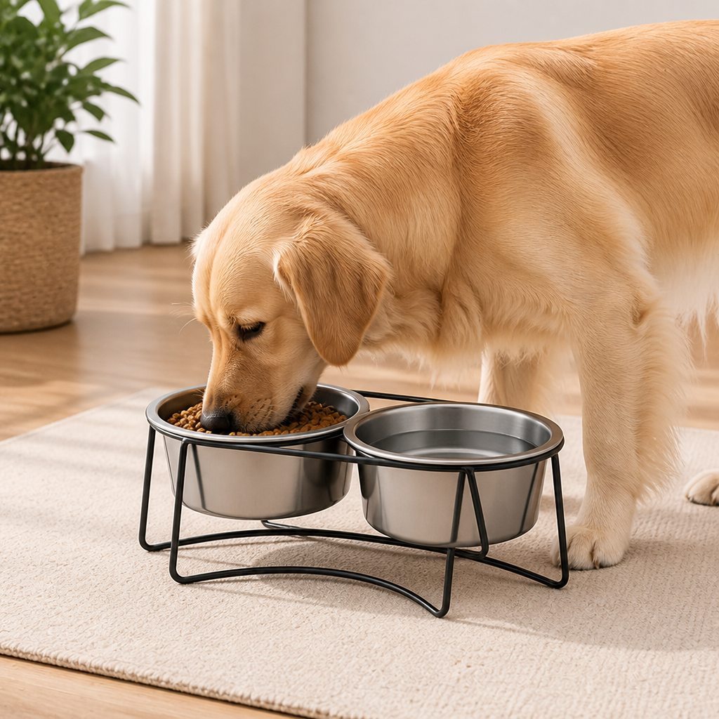 Ortekor Elevated Stainless Steel Anti-Tip Slow Feeder Bowl