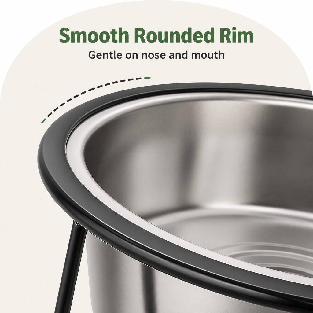 Ortekor Elevated Stainless Steel Anti-Tip Slow Feeder Bowl
