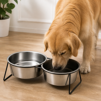 Ortekor Elevated Stainless Steel Anti-Tip Slow Feeder Bowl