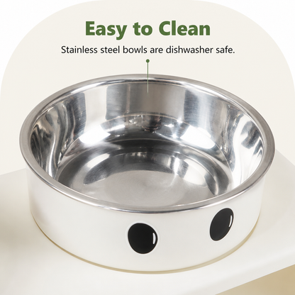 Ortekor Elevated Stainless Steel Double-Bowl Pet Feeder (Small-Medium)
