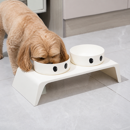 Ortekor Elevated Stainless Steel Double-Bowl Pet Feeder (Small-Medium)
