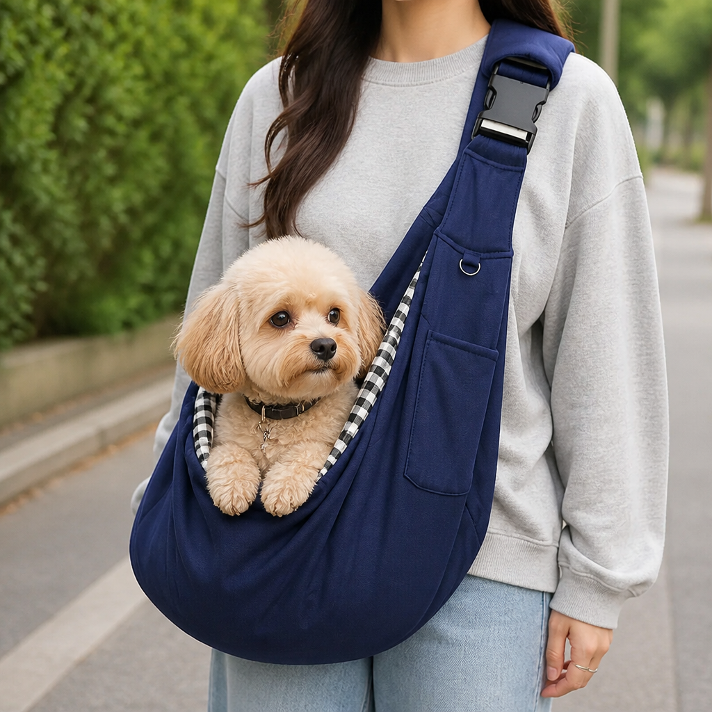 Sac de transport ergonomique pour animaux Ortekor (mains libres, en bandoulière, convient aux animaux jusqu'à 6,5 kg)