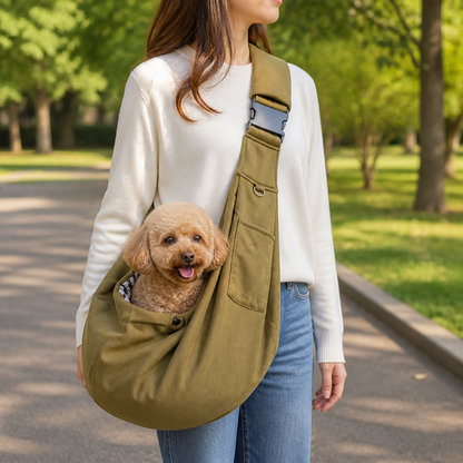 Sac de transport ergonomique pour animaux Ortekor (mains libres, en bandoulière, convient aux animaux jusqu'à 6,5 kg)