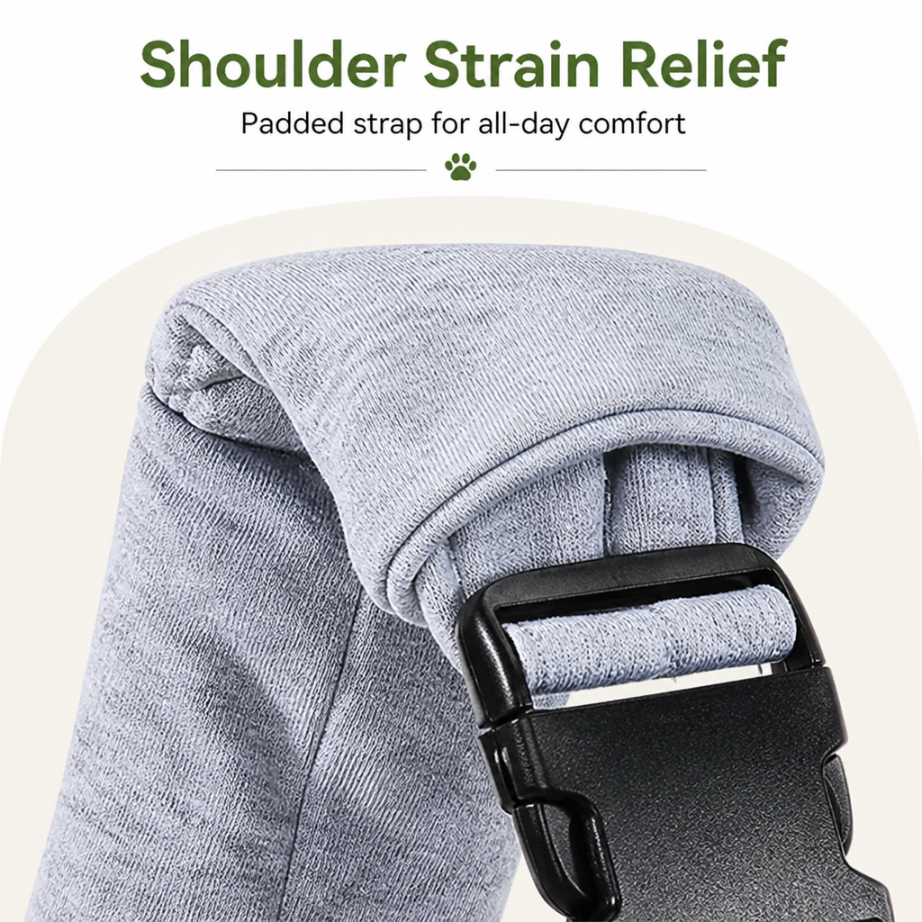 Sac de transport ergonomique pour animaux Ortekor (mains libres, en bandoulière, convient aux animaux jusqu'à 6,5 kg)