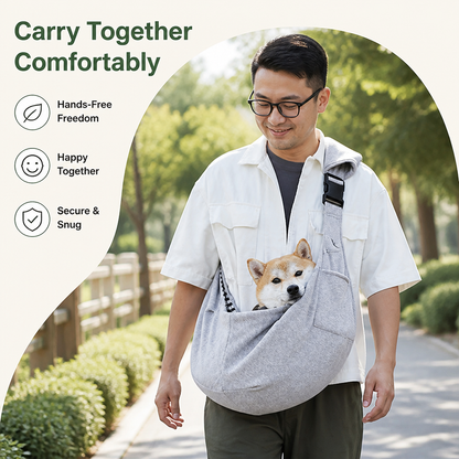 Sac de transport ergonomique pour animaux Ortekor (mains libres, en bandoulière, convient aux animaux jusqu'à 6,5 kg)