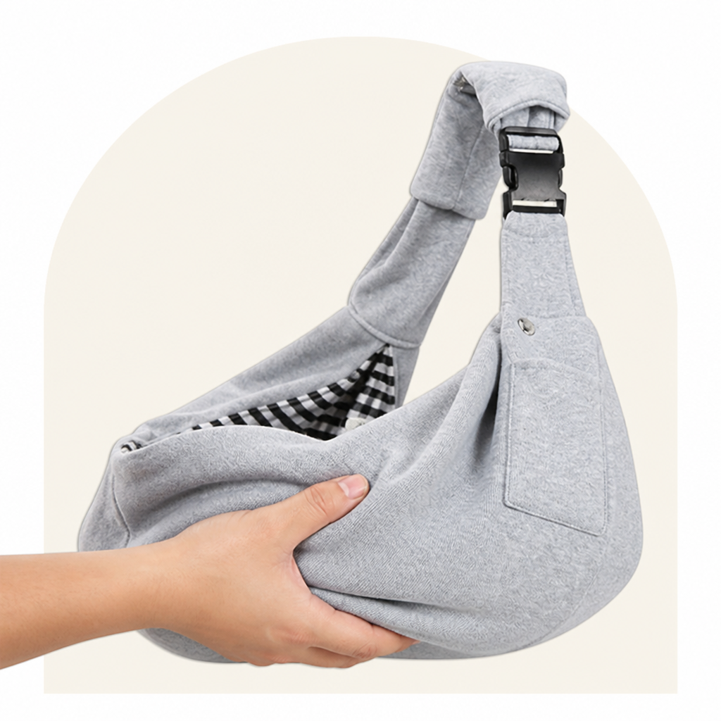 Sac de transport ergonomique pour animaux Ortekor (mains libres, en bandoulière, convient aux animaux jusqu'à 6,5 kg)