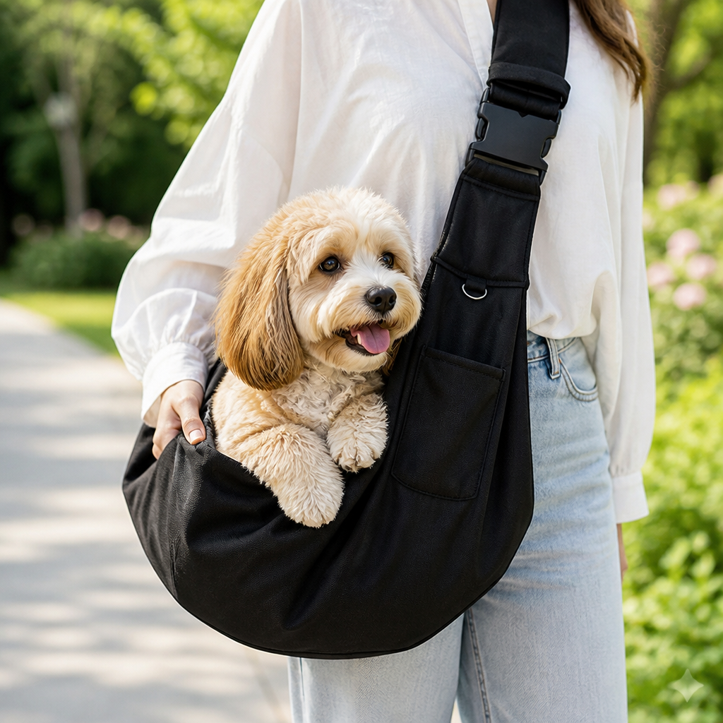 Sac de transport ergonomique pour animaux Ortekor (mains libres, en bandoulière, convient aux animaux jusqu'à 6,5 kg)