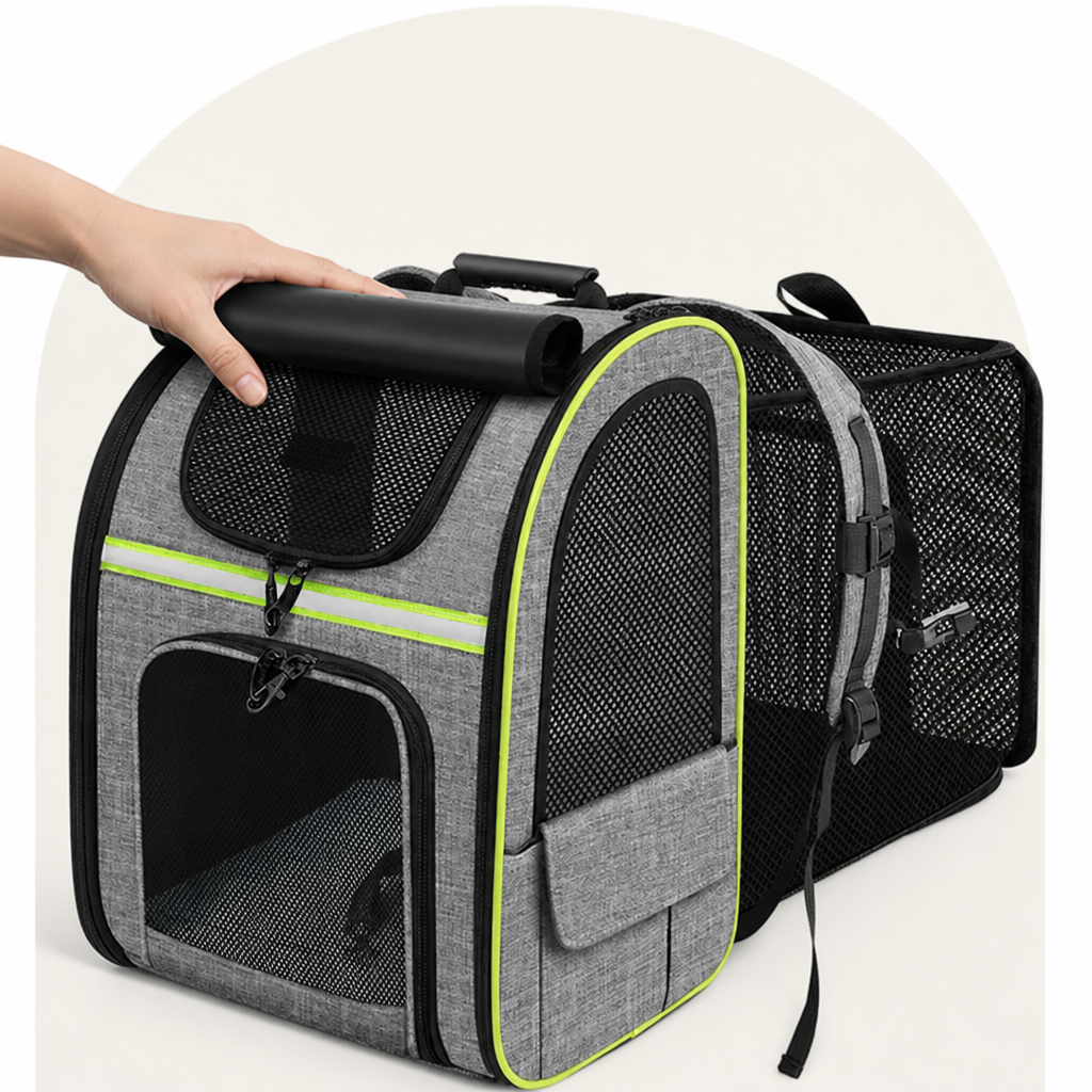 Ortekor Expandable Breathable Mesh Cat Carrier Backpack (Integrated Shade Cover)
