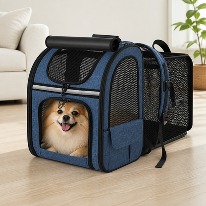 Ortekor Expandable Breathable Mesh Cat Carrier Backpack (Integrated Shade Cover)