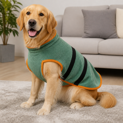 Ortekor Fast-Drying Microfiber & Adjustable Fit Dog Bathrobe