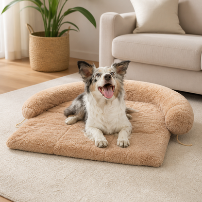 Ortekor Fluffy Plush Waterproof & Non-Slip Bolster Bed