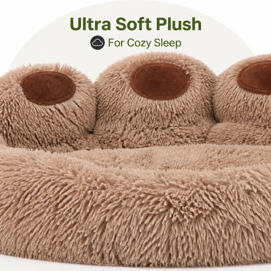 Ortekor Fluffy Winter Warm & Washable Donut Dog Bed (Removable Cover)