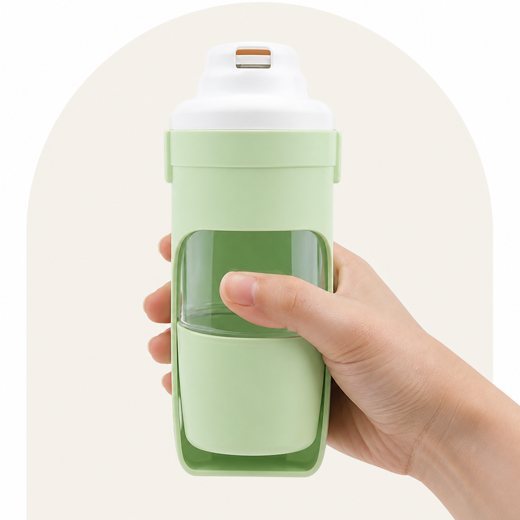 Ortekor Foldable 2-In-1 Travel Water Bottle (Integrated Bowl)
