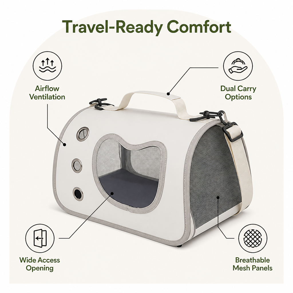 Ortekor Foldable Breathable Hand & Crossbody Pet Carrier