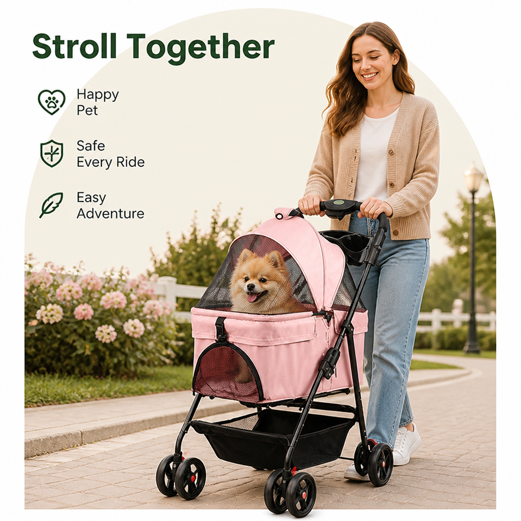 Ortekor Foldable & Detachable Pet Stroller (One-Touch Fold)