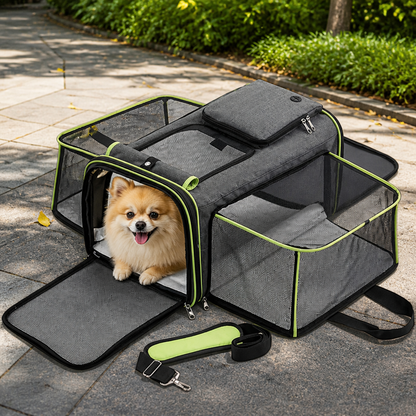 Ortekor Foldable & Expandable Breathable Mesh Pet Carrier