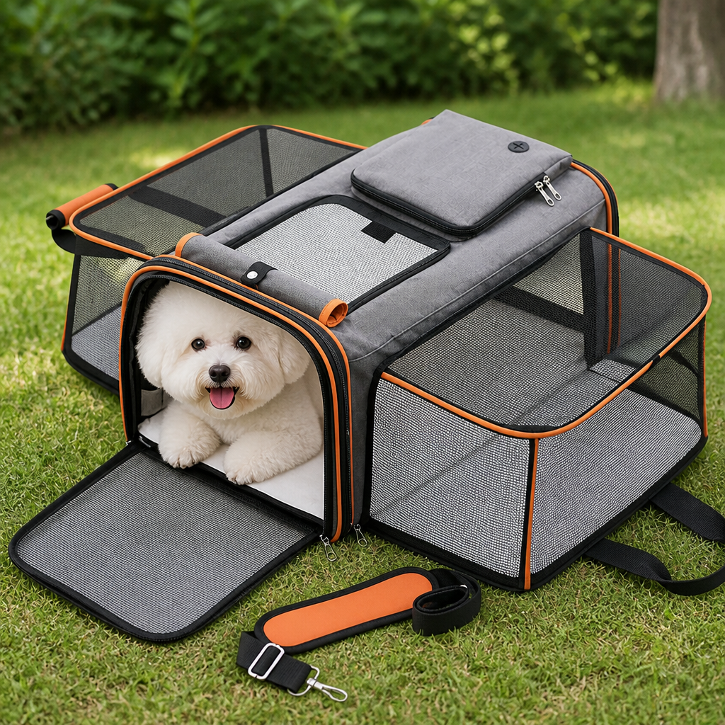 Ortekor Foldable & Expandable Breathable Mesh Pet Carrier