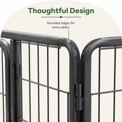 Ortekor Foldable Heavy-Duty Wood & Steel Pet Playpen