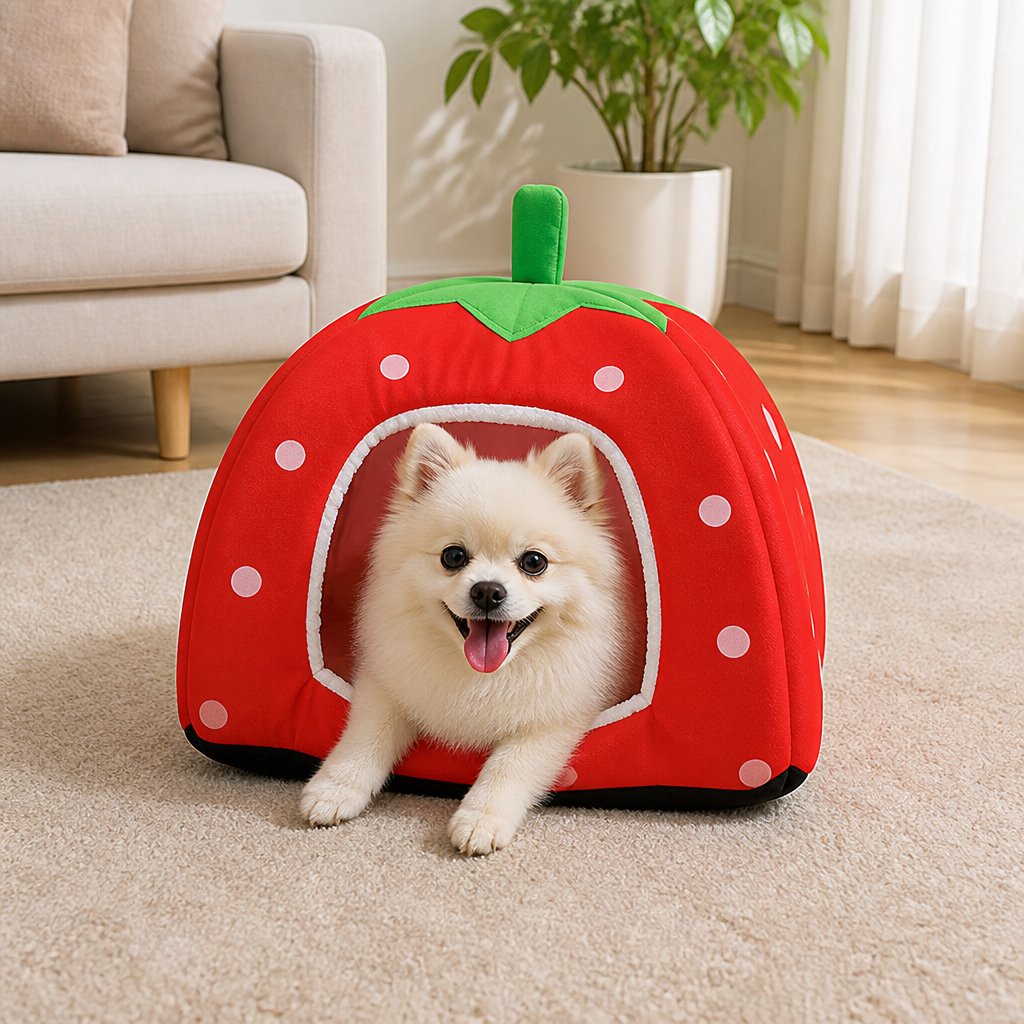 Ortekor Foldable Plush Pet House Bed