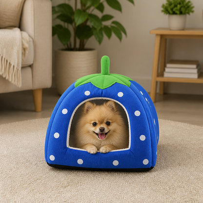 Ortekor Foldable Plush Pet House Bed