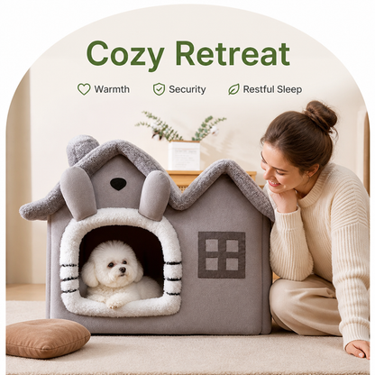 Ortekor Foldable Plush & Warm Pet House