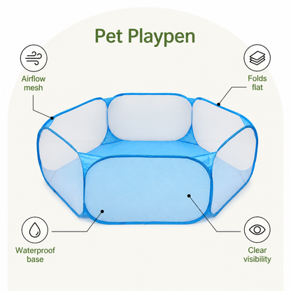 Ortekor Foldable Pop-Up & Breathable Mesh Pet Playpen