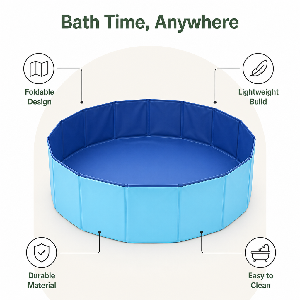 Ortekor Foldable & Portable Pet Bathtub (For Small-to-Medium Pets)