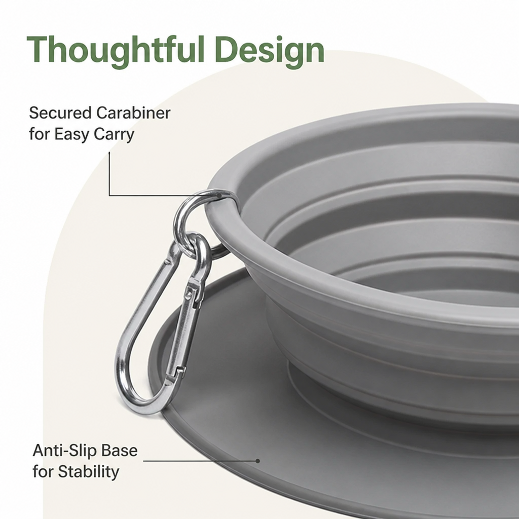 Ortekor Foldable Silicone Anti-Slip Travel Bowl