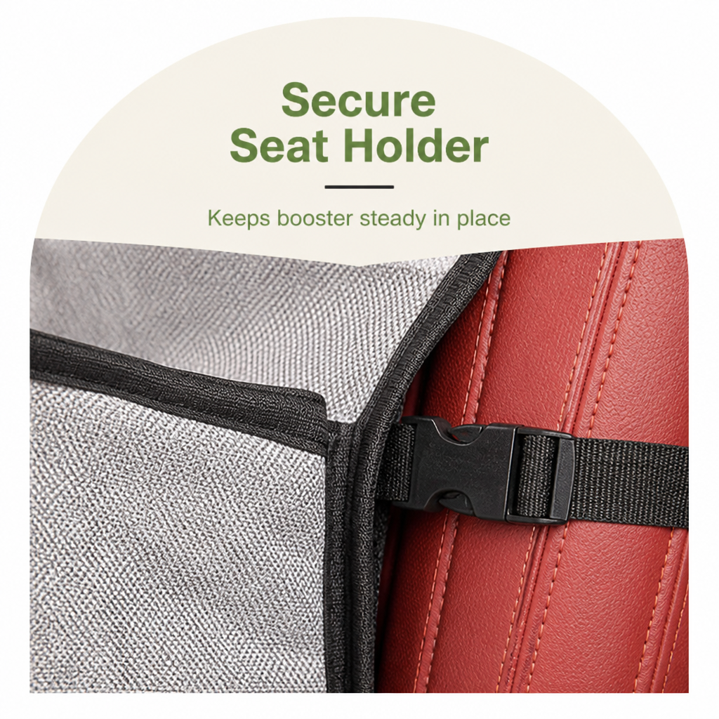 Ortekor Foldable & Stable Linen Fabric Car Booster Seat (Front Seat)