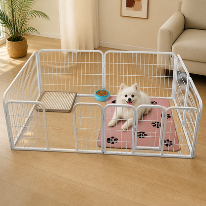 Ortekor Foldable Stainless Steel Dog Playpen (6-Panel)