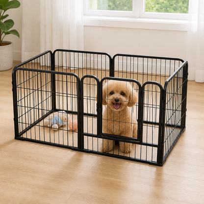 Ortekor Foldable Stainless Steel Dog Playpen (6-Panel)