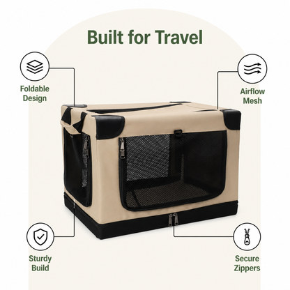 Ortekor Foldable & Ventilated Car Kennel (Small)