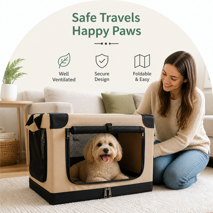 Ortekor Foldable & Ventilated Car Kennel (Small)