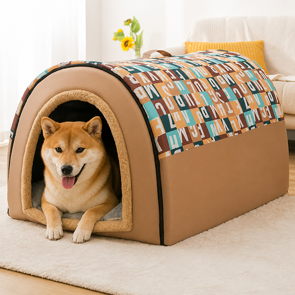 Ortekor Foldable & Washable Enclosed Dog Bed (Removable Nest)