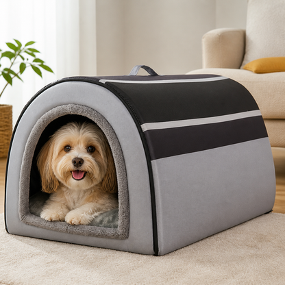 Ortekor Foldable & Washable Enclosed Dog Bed (Removable Nest)