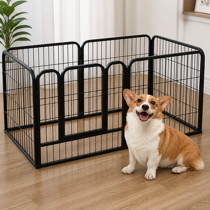 Ortekor Foldable Wood & Steel Pet Playpen
