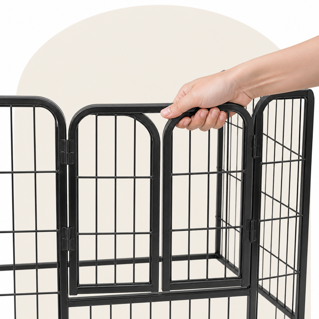 Ortekor Foldable Wood & Steel Pet Playpen