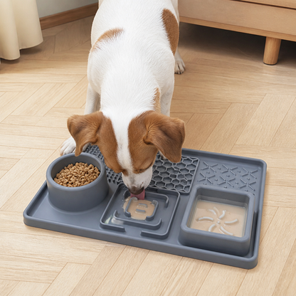 Ortekor Food-Grade Silicone Suction-Cup Licking Mat (4-Section)