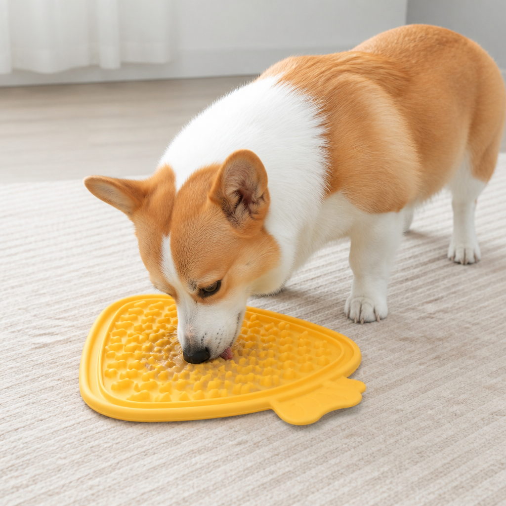 Ortekor Food-Grade Silicone Suction-Cup Licking Mat (4-Section)