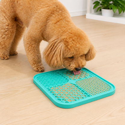 Ortekor Food-Grade Silicone Suction-Cup Licking Mat (4-Section)