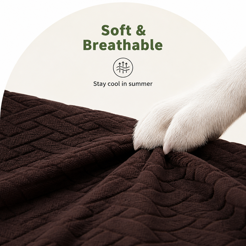Ortekor Four-Way Stretch & Non-Slip Sofa Cover (Foam Rods)
