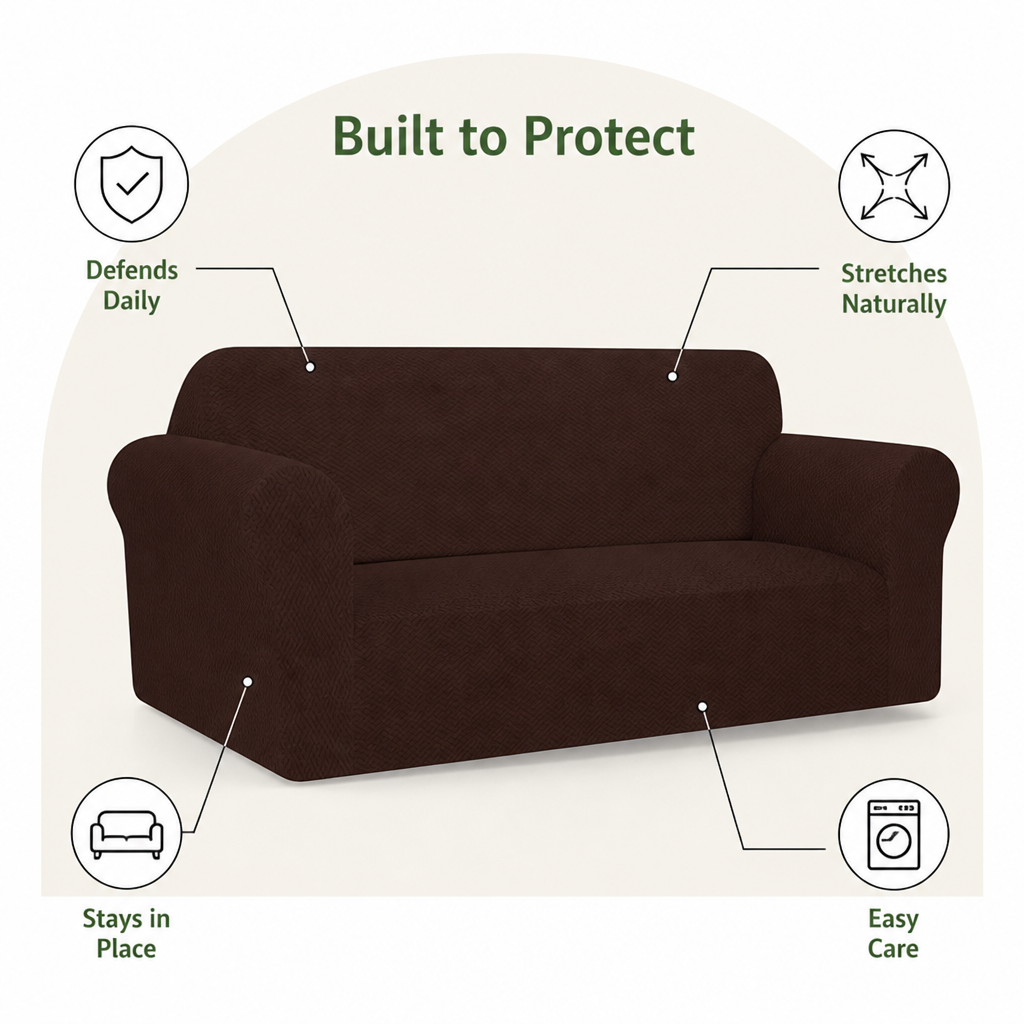 Ortekor Four-Way Stretch & Non-Slip Sofa Cover (T-Shaped)